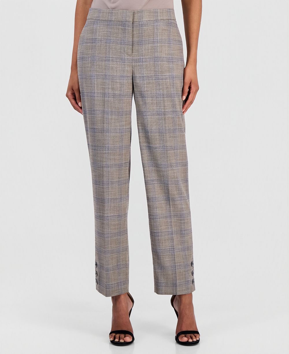 Anne Klein Women's Mid-Rise Straight-Leg Ankle Pants