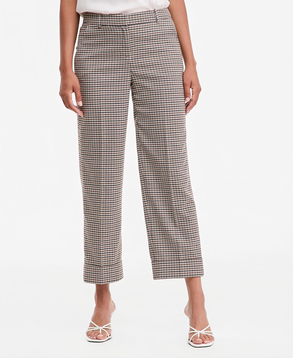 Anne Klein Women's Wide-Leg Houndstooth Pants