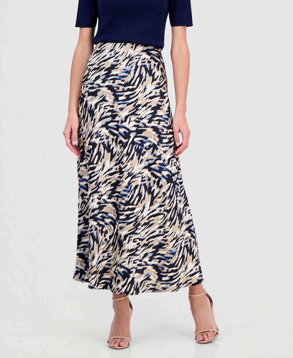 Женская макси-юбка Anne Klein Printed Bias-Cut