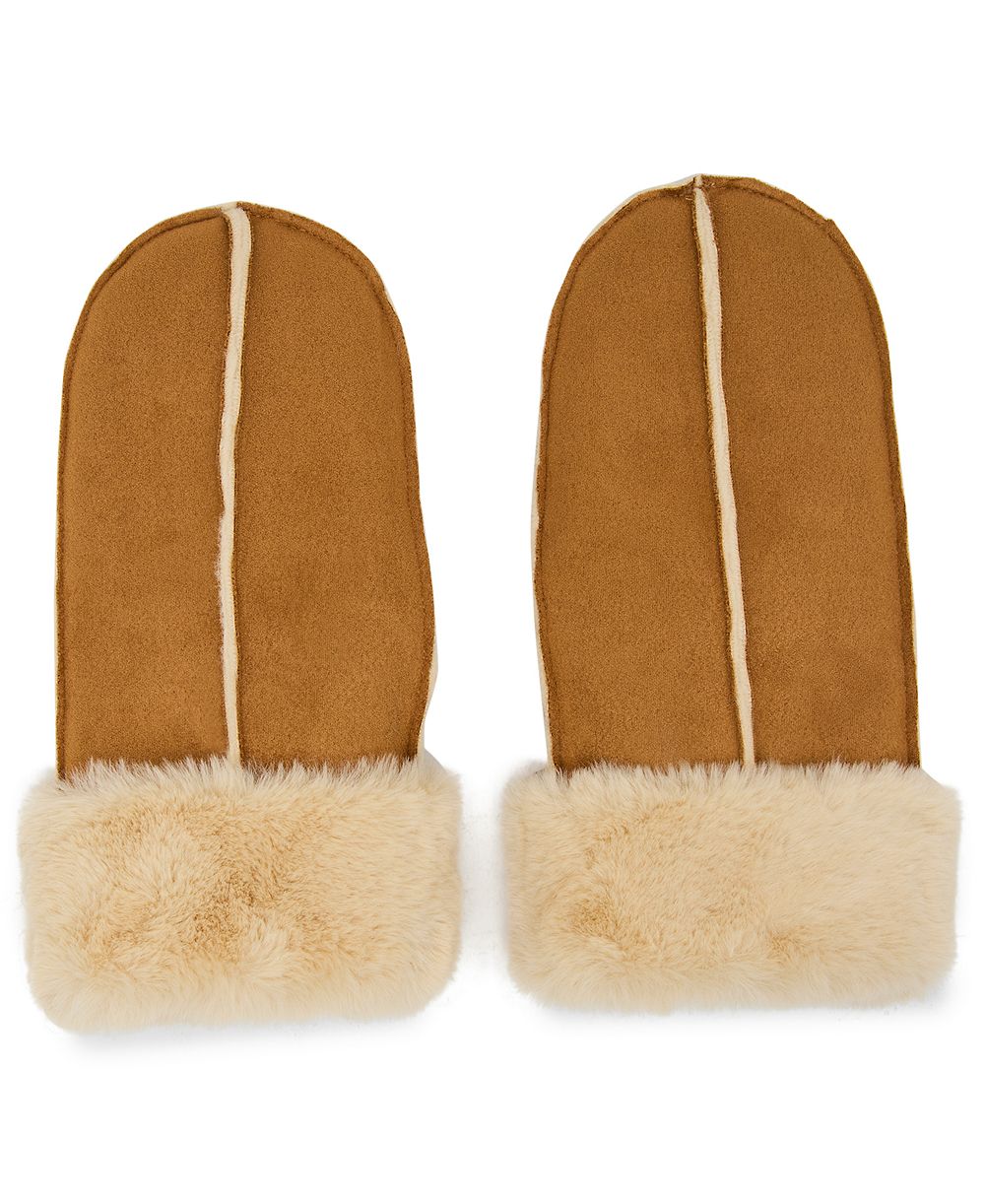 Steve Madden Women's Polyester Fur Mittens