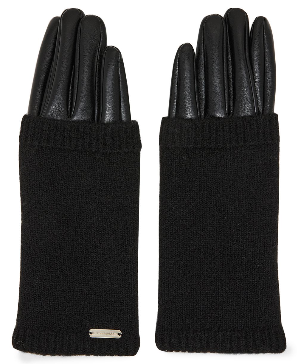 Steve Madden Women's Rib-Knit Cuff Gloves