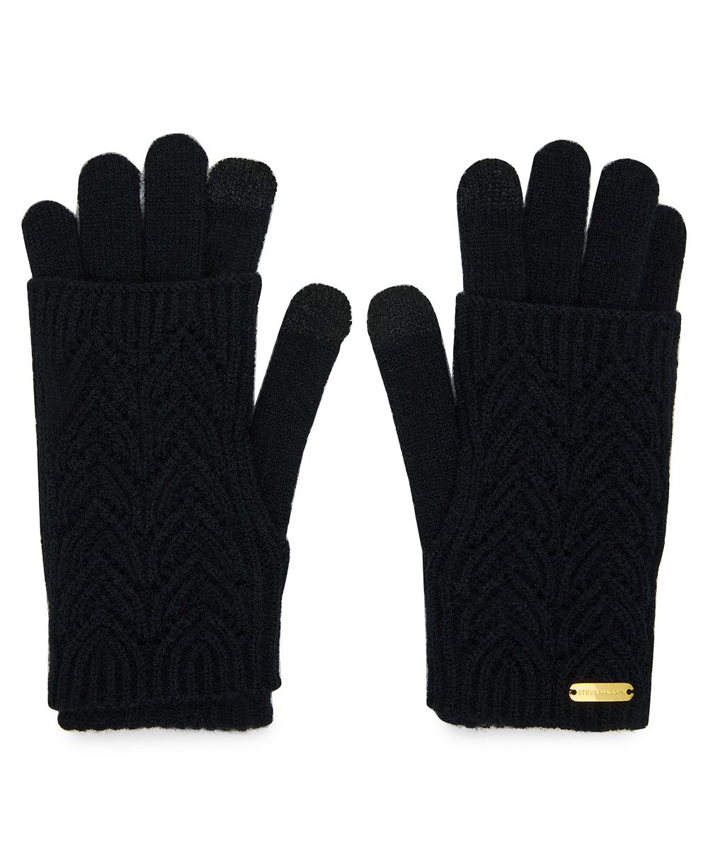 Steve Madden Women's Convertible Pointelle Cuff Gloves