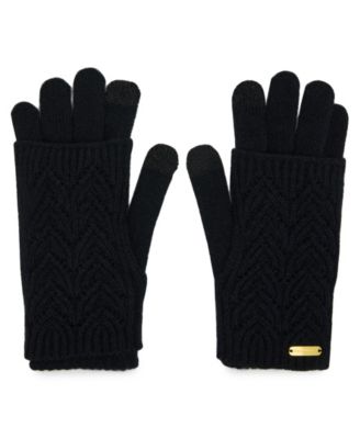 Steve Madden Women's Convertible Pointelle Cuff Gloves
