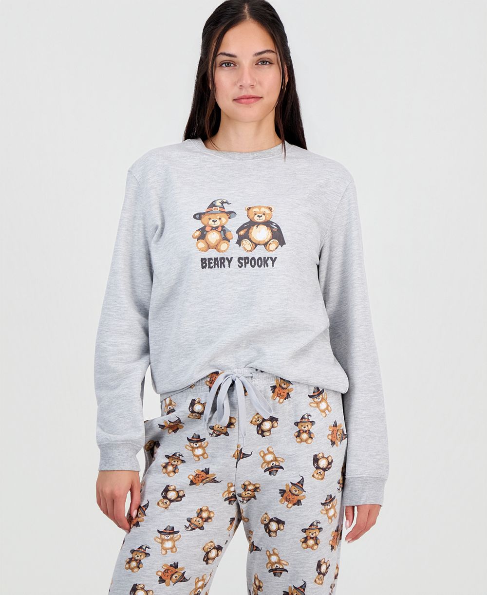 Love Tribe Juniors' Halloween Teddy Bear Crewneck Sweatshirt