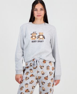 Love Tribe Juniors' Halloween Teddy Bear Crewneck Sweatshirt