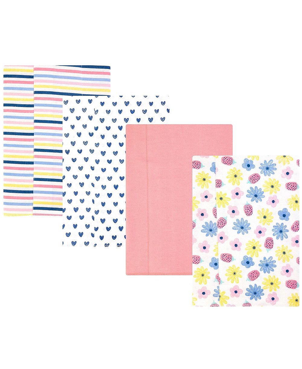 Hudson Baby Детские пеленки из хлопка и полиэстера Flannel 4-Pack для девочек
