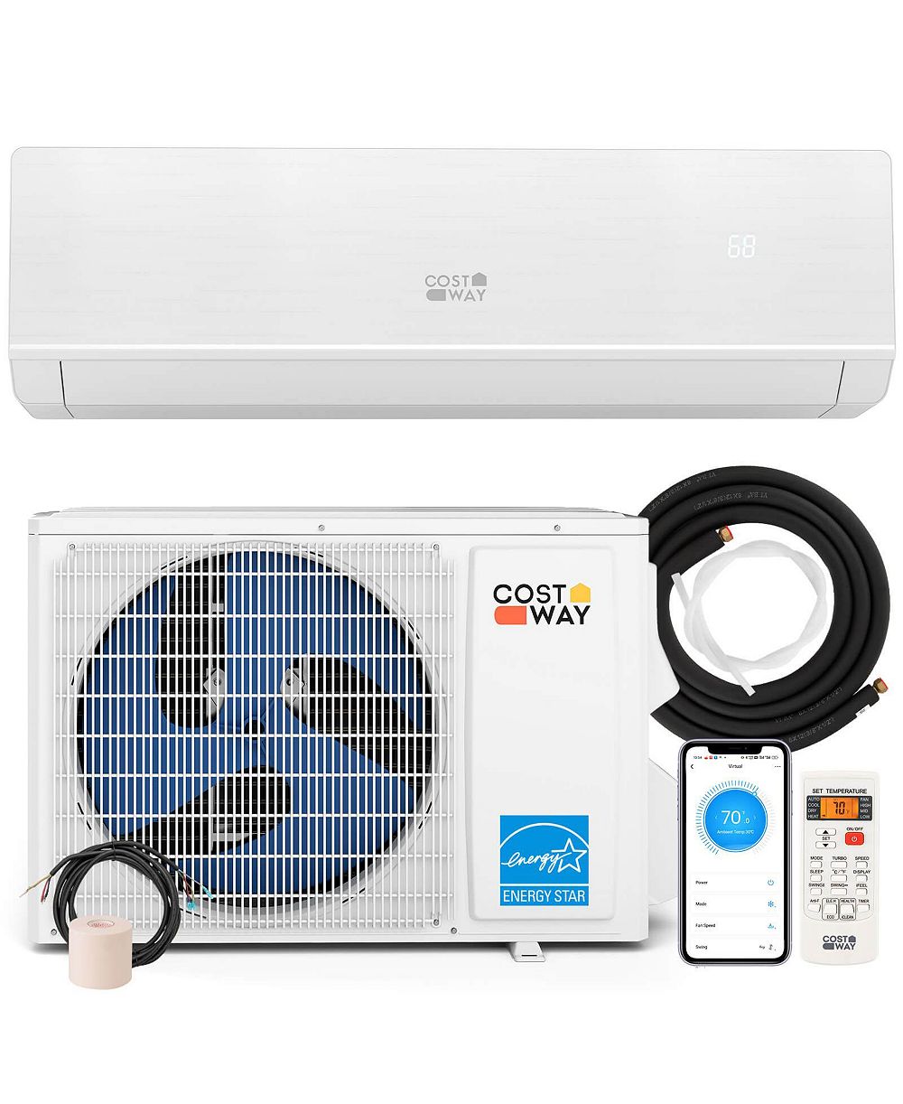 Costway Мини-сплит кондиционер и обогреватель 18000 BTU 25 SEER2 208-230V AC Unit