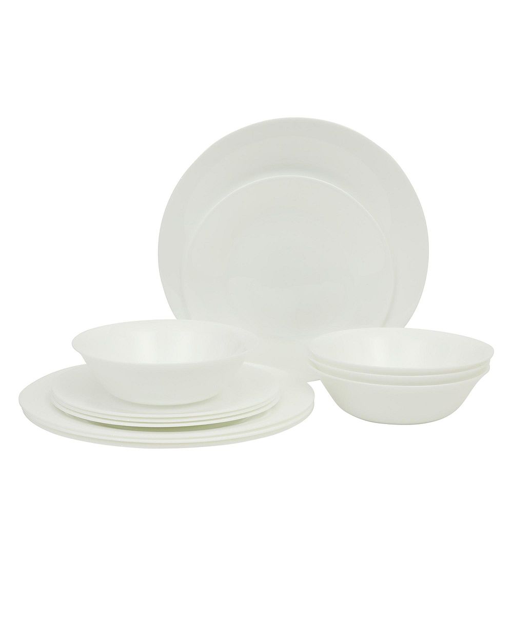 Gibson Home набор посуды Vanilla Hills 12pc Opal gGass, тарелки и чашки