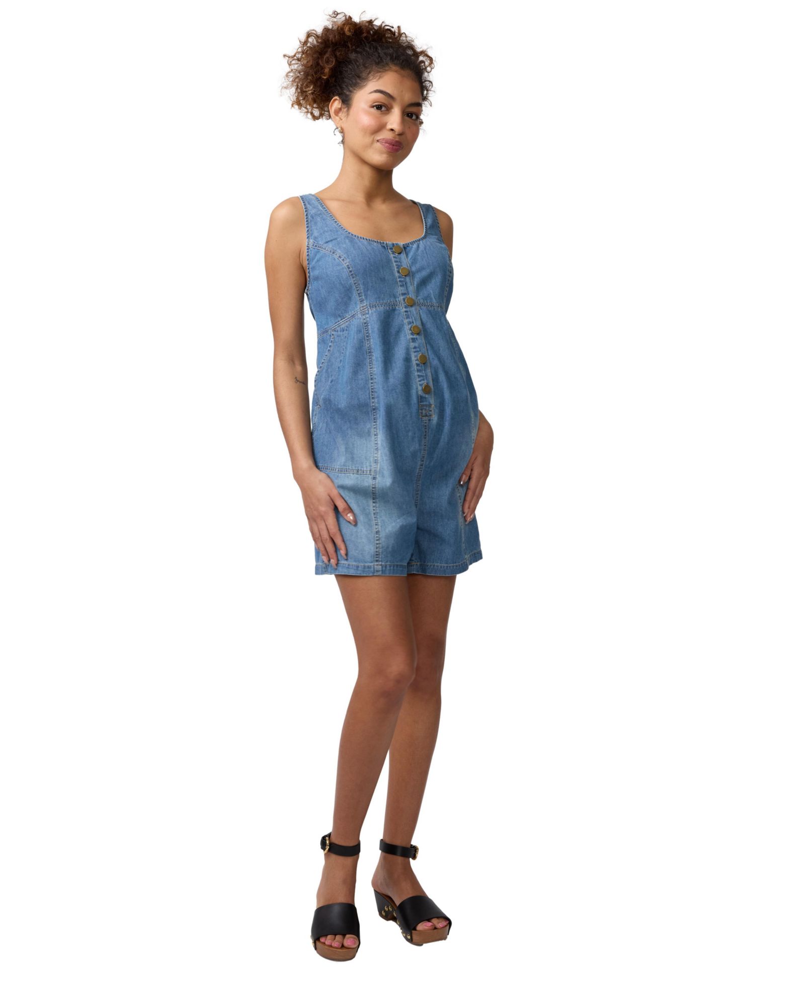 Ingrid + Isabel Maternity Ingrid + Isabel Sleeveless Soft Denim Romper