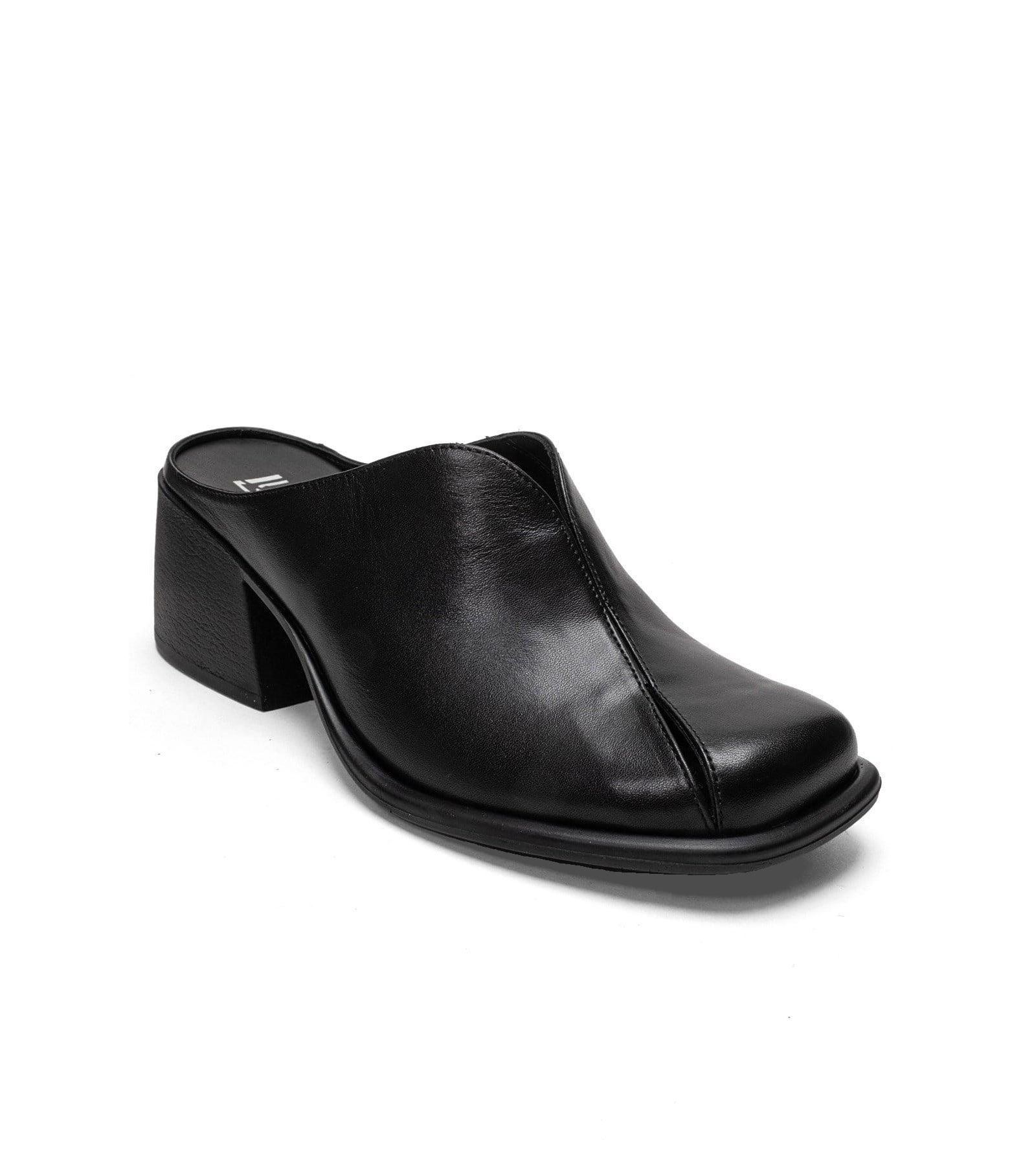 Forever & Always Shoes Женские кожаные мюли на блочном каблуке Ardent