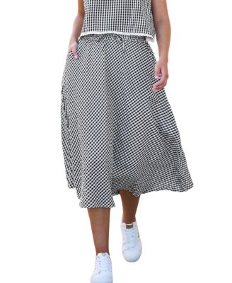 Женская миди-юбка Yumi из хлопка в клетку gingham