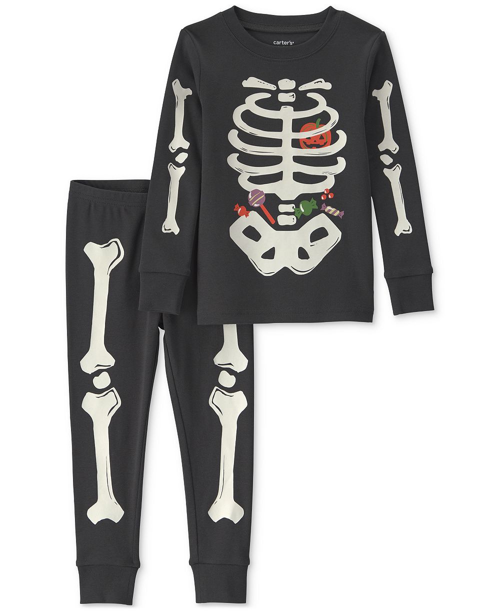 Carter's Детский Halloween Skeleton Cotton Snug-Fit Pajama, 2-Piece Set