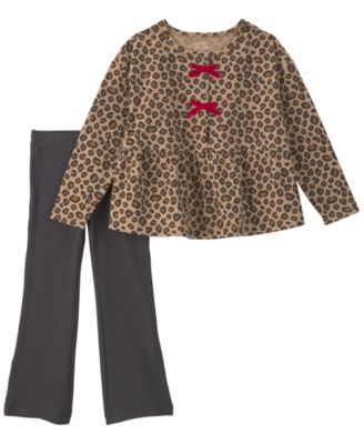 Carter's Toddler Girls' 2T-5T Leopard-Print Long-Sleeve Top & Flare Leg Pants, 2-Piece Set