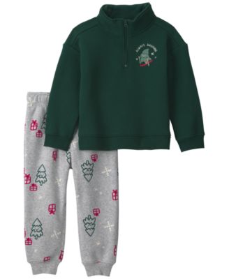 Carter's Toddler Boys' 2T-5T Christmas Ski Fleece Top and Pants, 2-Piece Set