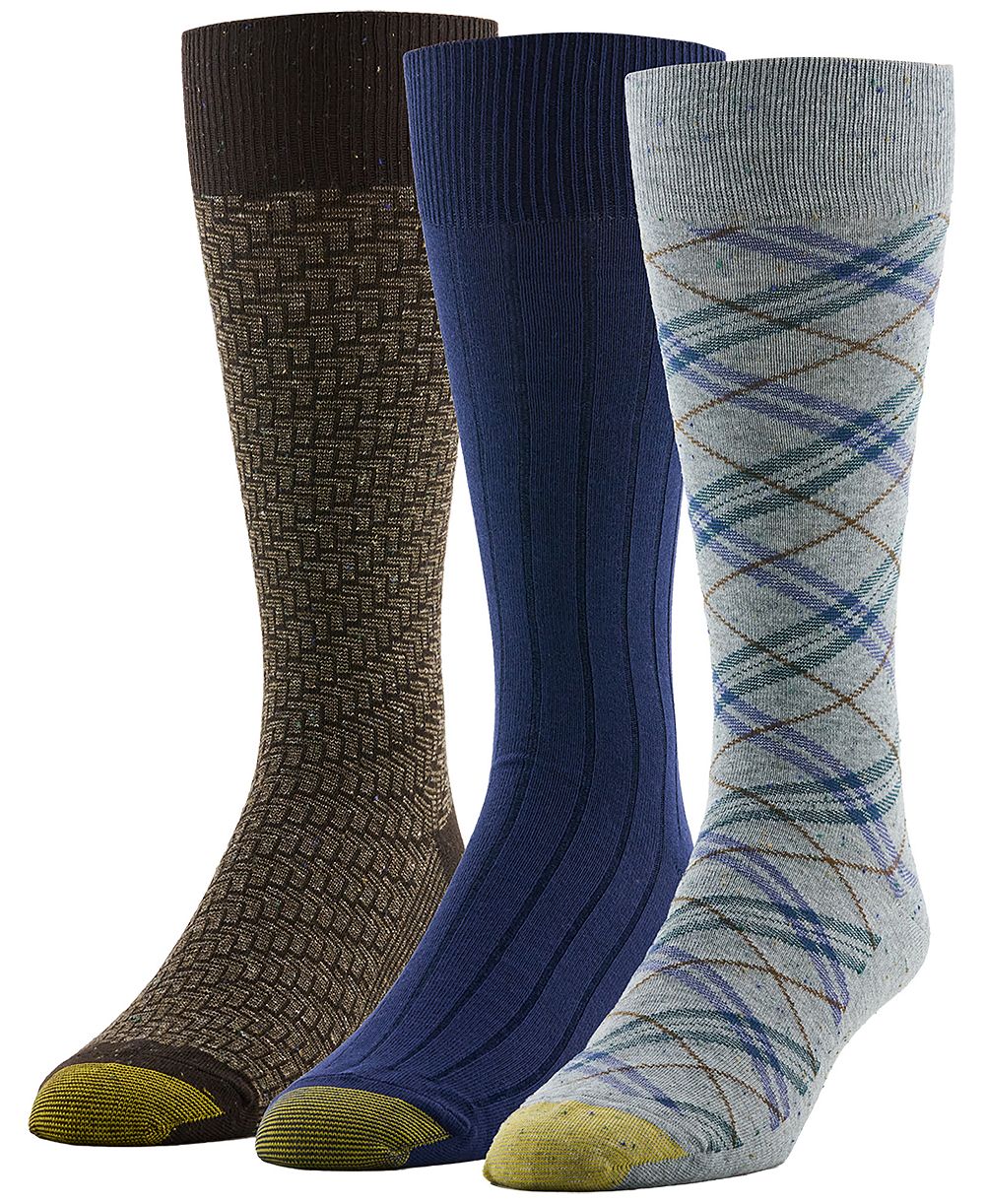 Gold Toe Men's Bias Suiting Crew Socks, 3-Pack