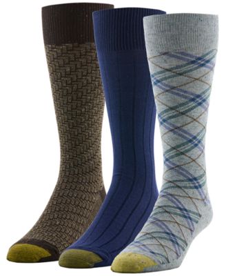 Gold Toe Men's Bias Suiting Crew Socks, 3-Pack