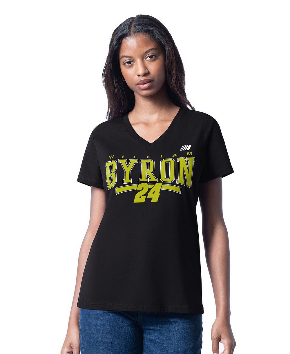 Футболка G-III 4Her by Carl Banks Women's Black William Byron Cheer Dance V-Neck