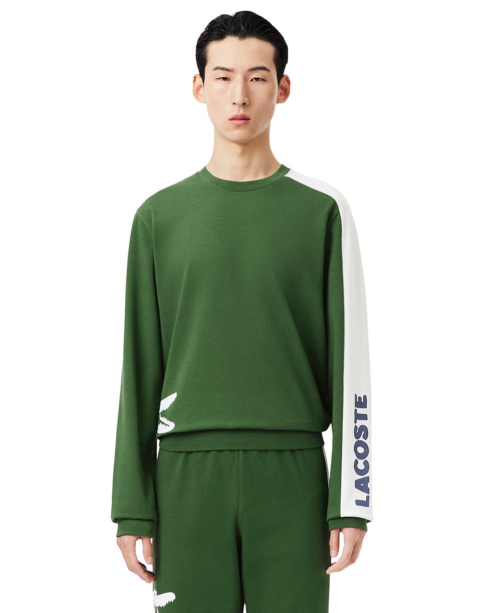 Lacoste мужской свитшот с круглым вырезом и графическим принтом