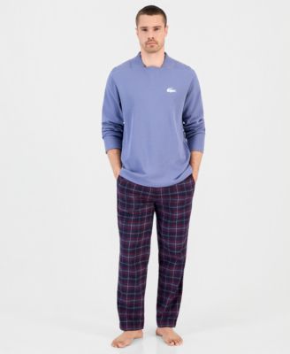 Lacoste Men's Waffle-Knit V-Neck Sleep Shirt