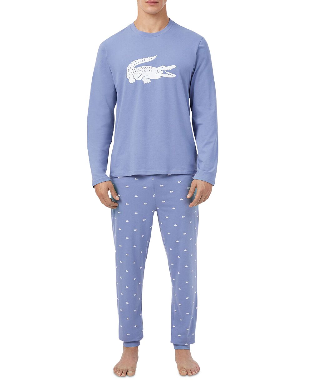 Мужская пижама Lacoste из джерси с круглым вырезом, комплект из 2 предметов