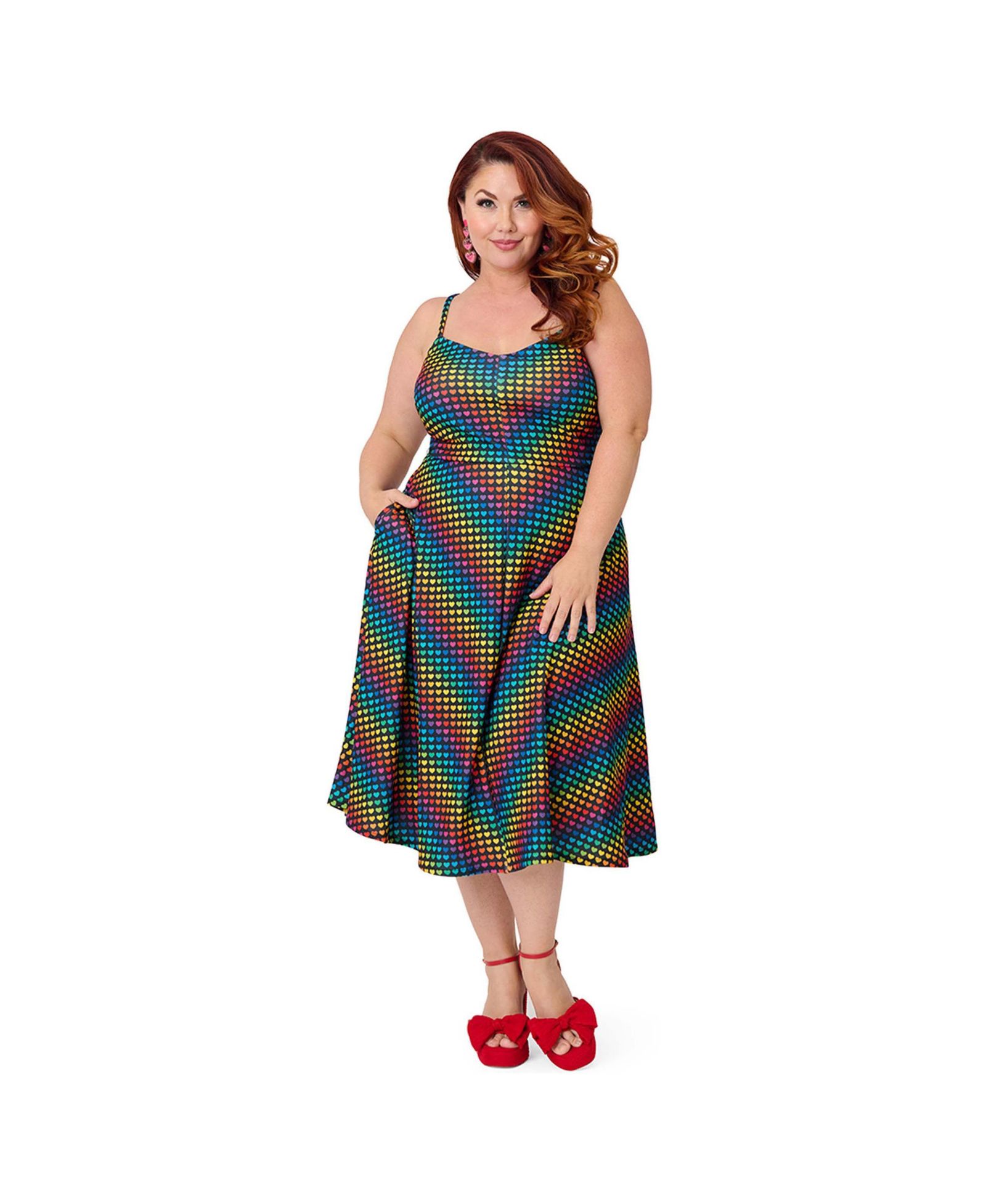 Smak Parlour Женское Plus Size миди-платье с принтом в стиле шеврон 1970-х