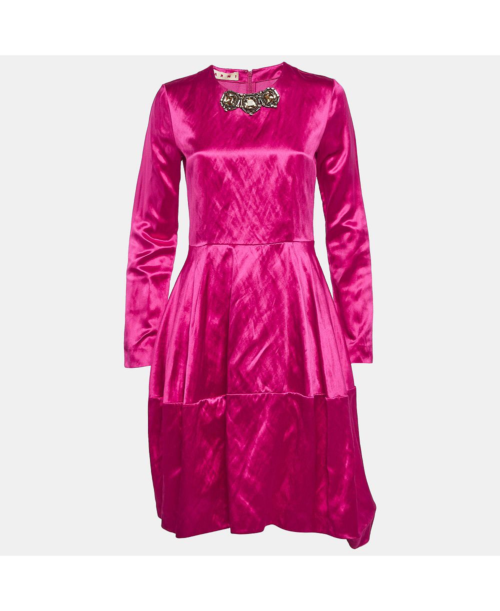 Женское мини-платье Marni из сатина, б/у