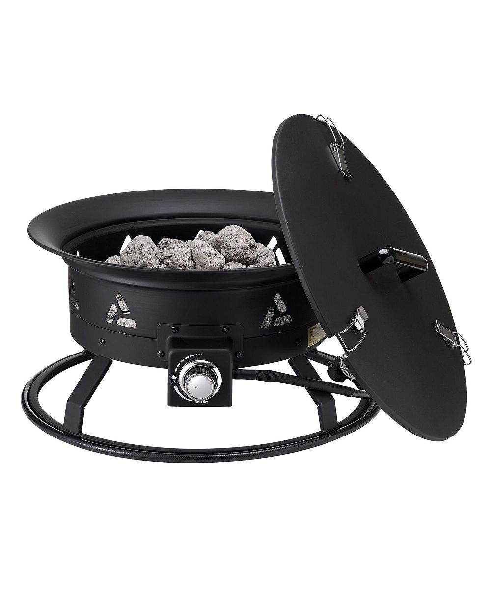 COZITO Propane Fire Pit, 24 in Portable Gas Fire Pit with Cover and Lava Rocks