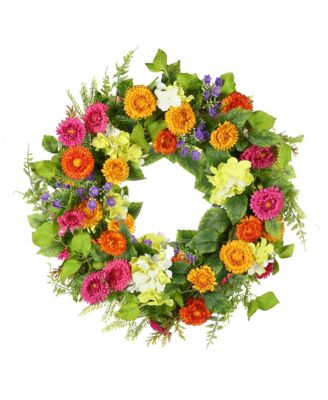 Венок из искусственных цветов GNUADZ 18" Green Leaves Daisies