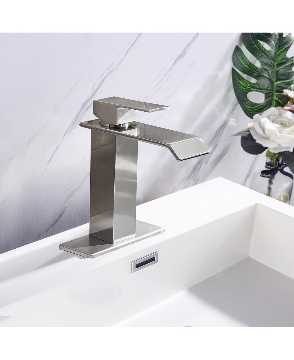 PHYING Waterfall Spout Bathroom Faucet,Single Handle Bathroom Vanity Sink Faucet