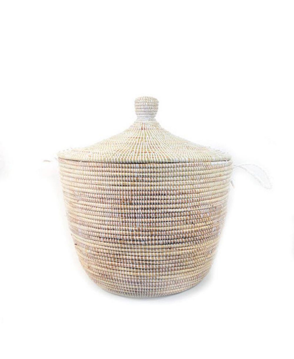 Mbare, Dou Lid Storage Monochrome Low Storage Basket