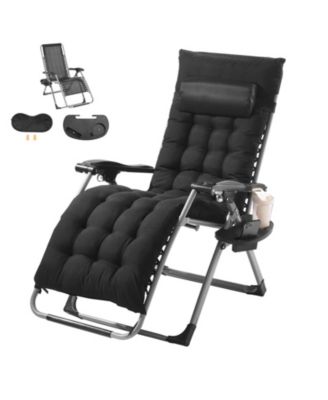 COZITO Zero Gravity Recliner Lounge Chair, Adjustable Folding Chair with Cushion and Cup Holder