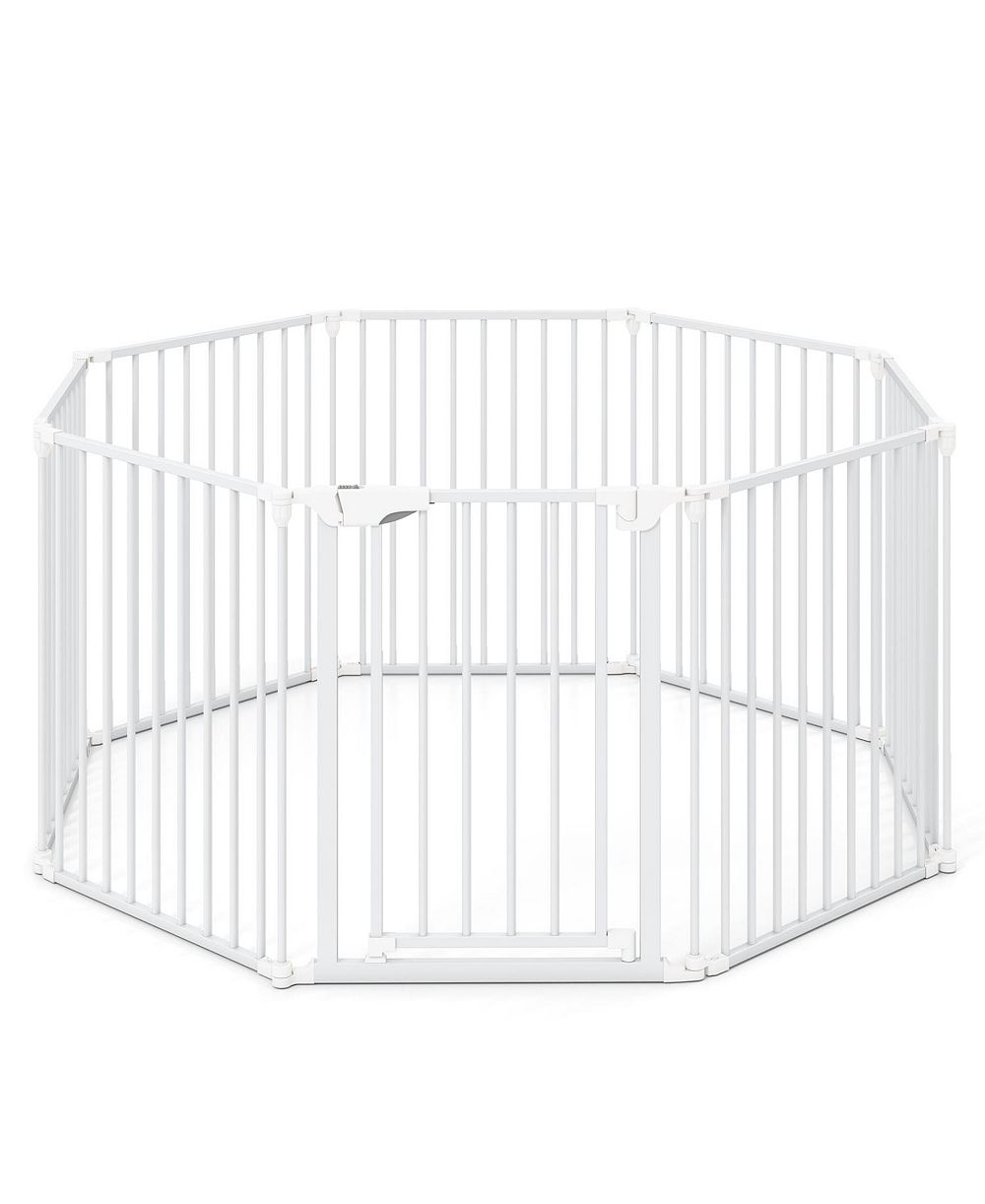 COZITO 8-Panel Extra Wide Adjustable Gate with Auto-Close Door