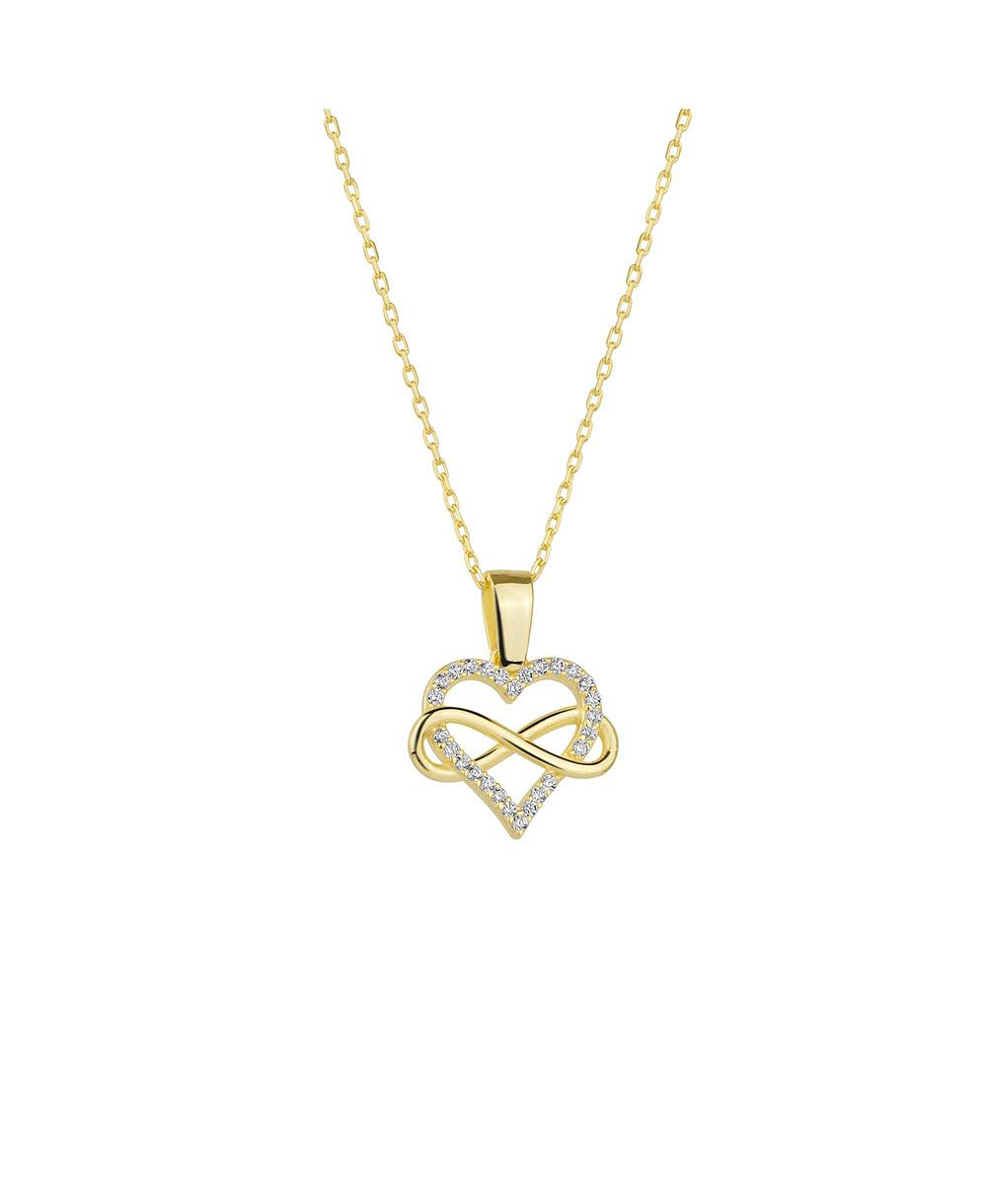 Подвеска-колье Spero London Infinity Heart Love из стерлингового серебра