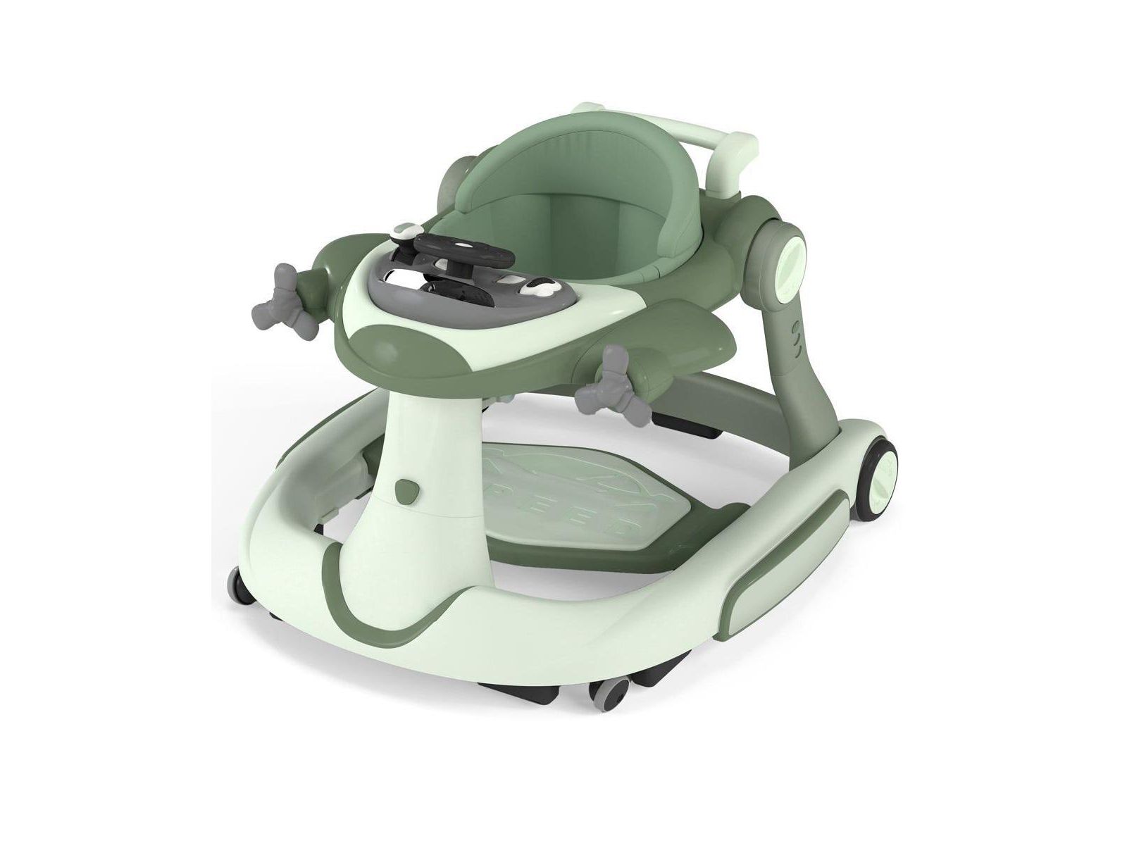Kinder King Convertible Baby Activity Walker with Adjustable Height, Foldable Design and Interactive Play Features