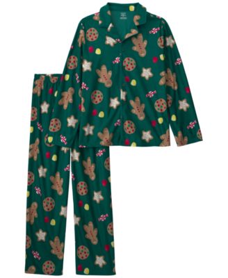 Carter's Adult Christmas Gingerbread-Print Loose-Fit Pajama Top and Pants, 2-Piece Set