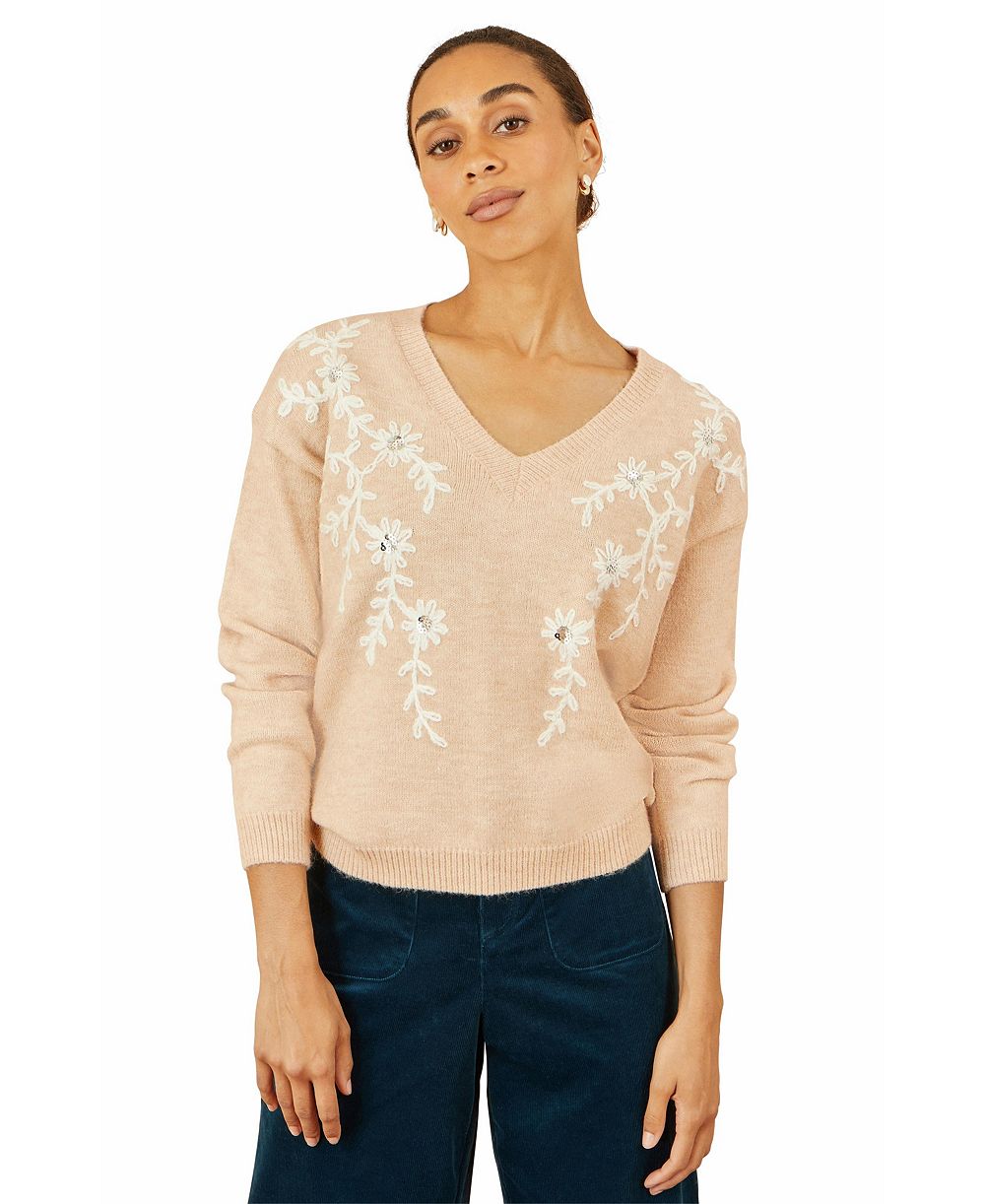 Yumi Women's Floral Knitted Jumper