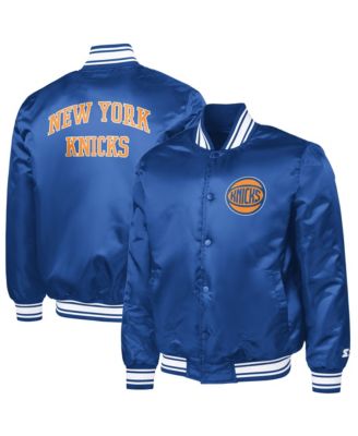 Starter Men's Blue New York Knicks Team Name Varsity Full-Snap Jacket