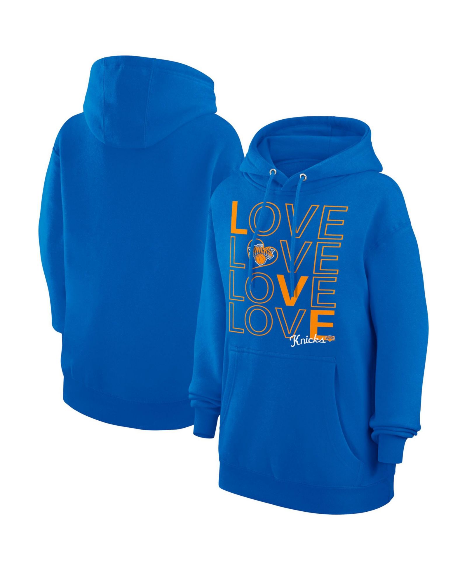 G-III 4Her by Carl Banks Women's Blue New York Knicks Basketball Love Fleece Pullover Hoodie