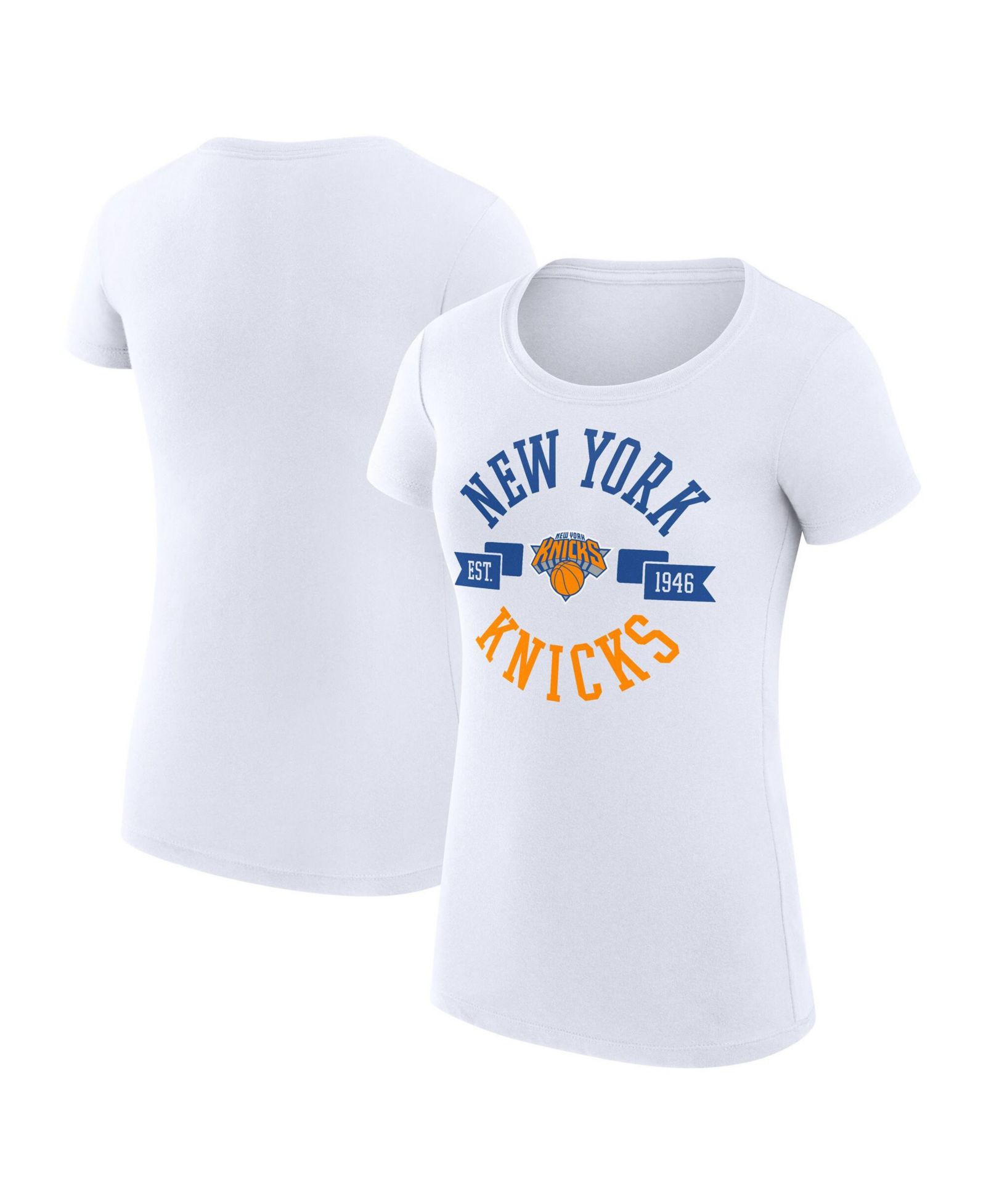 Женская футболка G-III 4Her by Carl Banks White New York Knicks Super-Slim Fit Lightweight Large City Logo