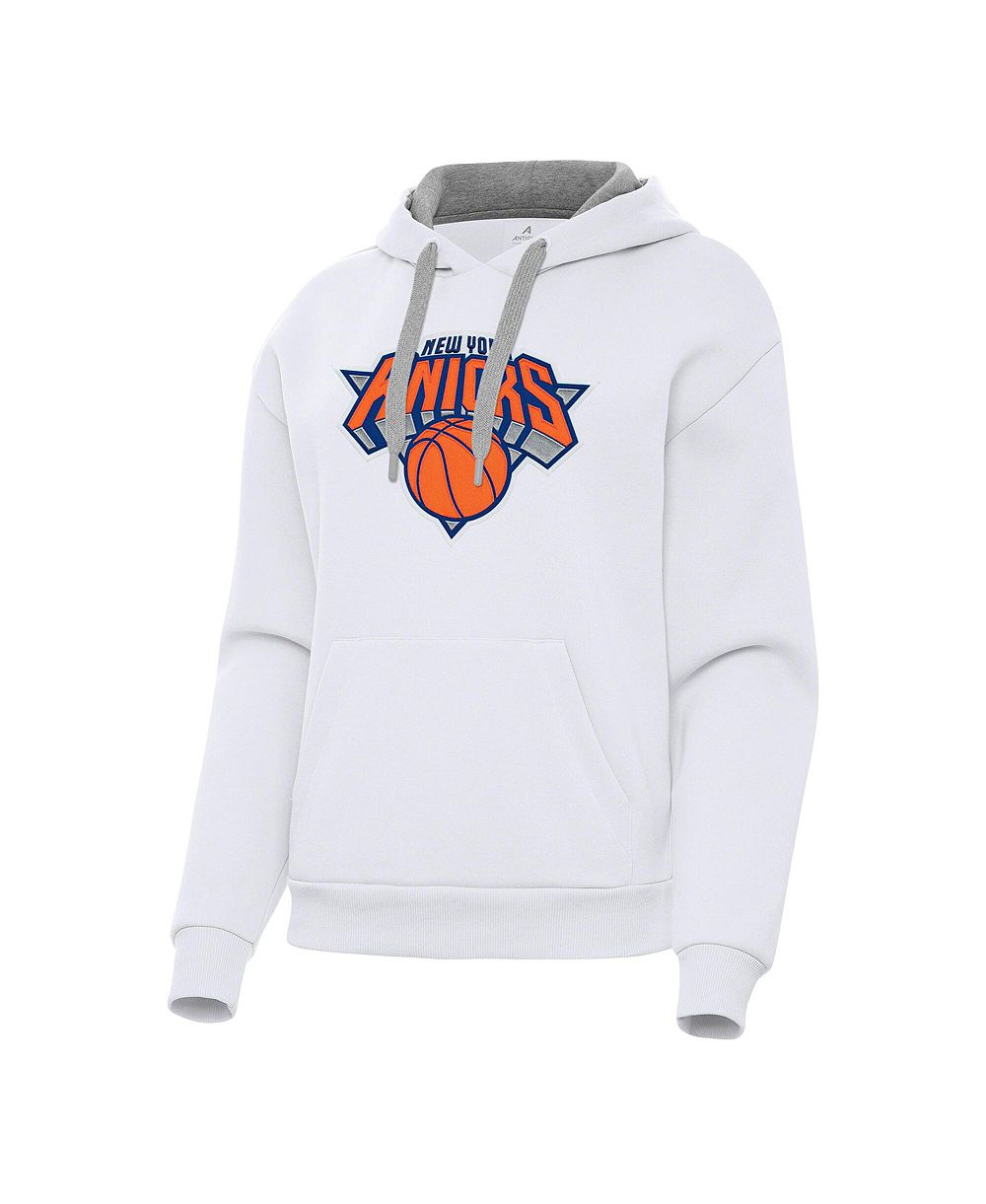 Женское худи Antigua White New York Knicks Victory Pullover