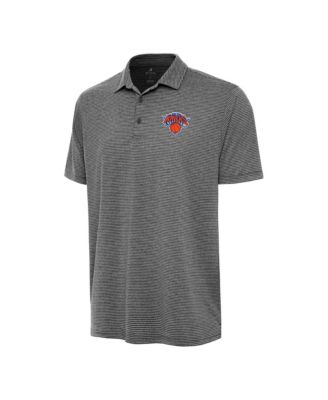 Мужская рубашка-поло Antigua Heather Black New York Knicks Scheme
