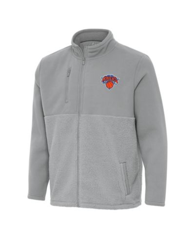 Antigua Men's Gray New York Knicks Daily Fused Full-Zip Jacket