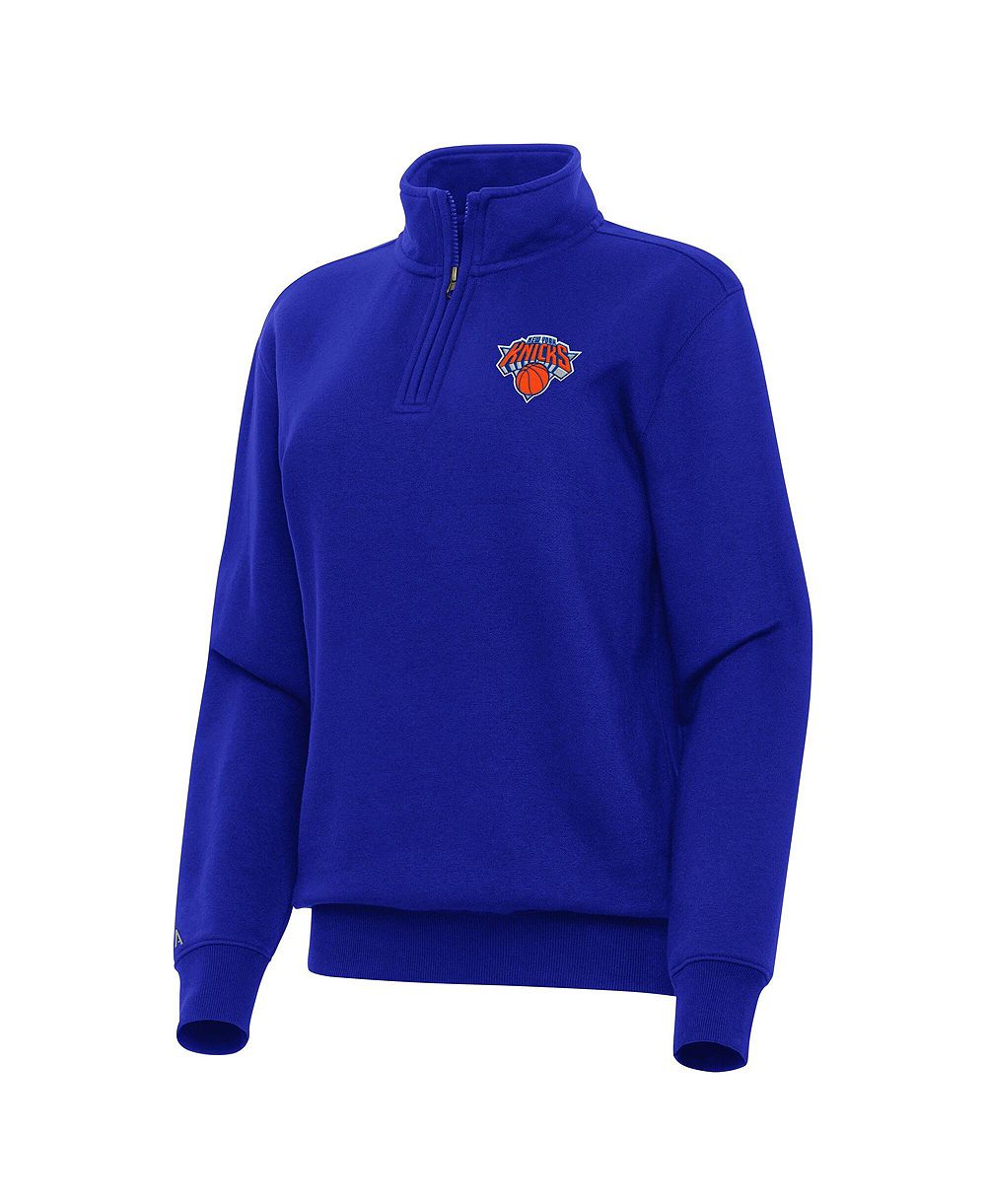 Женская свитшот Antigua Blue New York Knicks Victory Quarter-Zip