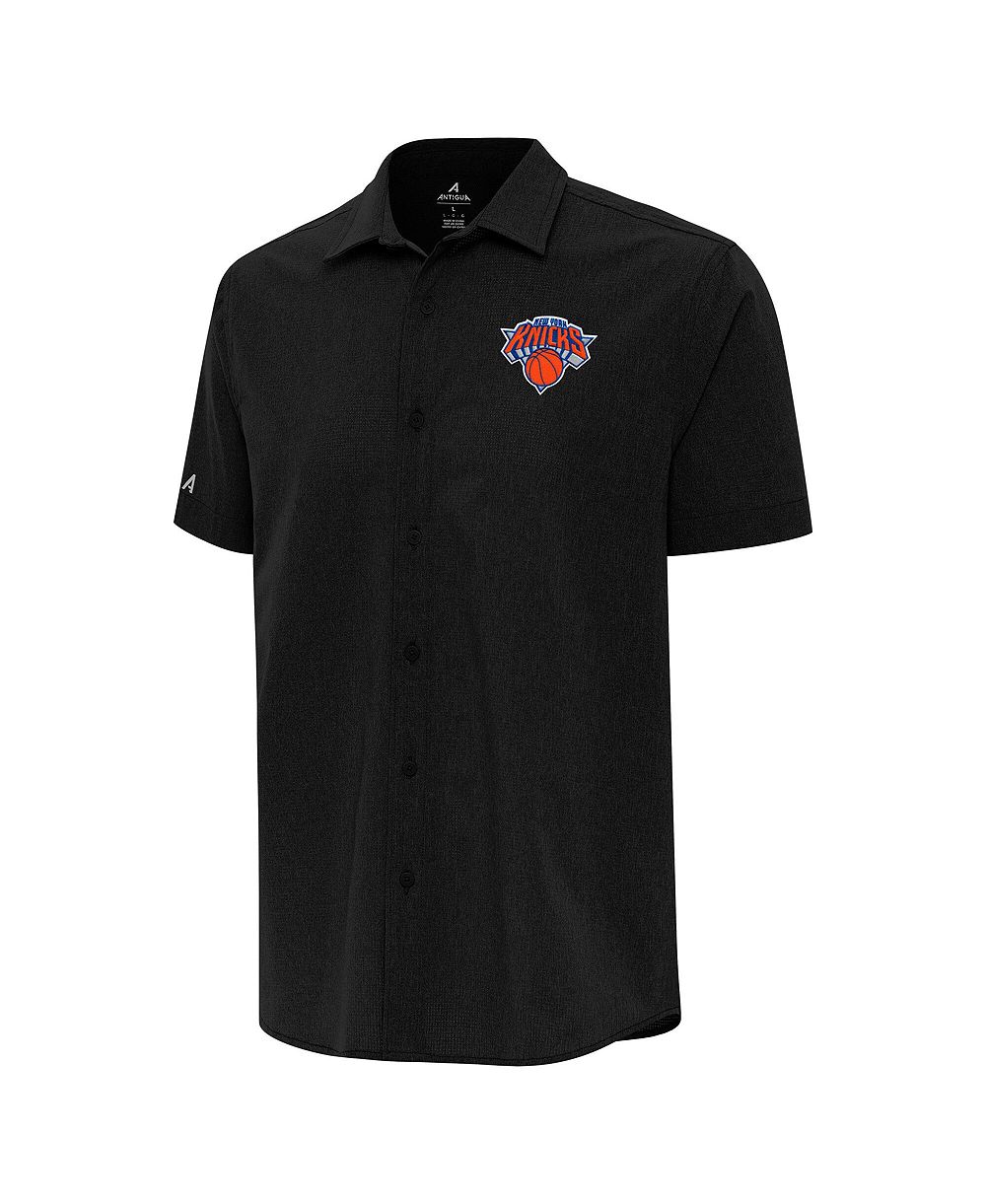 Мужская рубашка Antigua New York Knicks Activate Woven Short Sleeve Button-Up Black