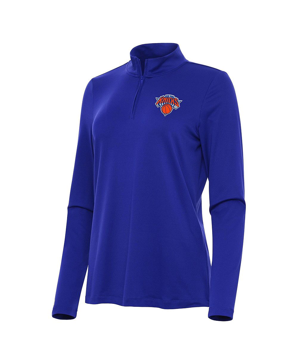 Женская свитшот Antigua Blue New York Knicks Reprocess Quarter-Zip