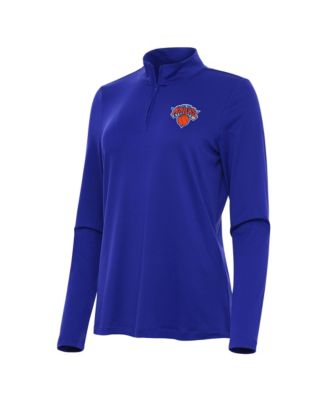 Женская свитшот Antigua Blue New York Knicks Reprocess Quarter-Zip
