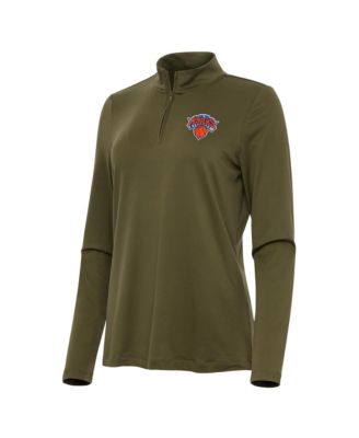 Женская кофта Antigua Olive New York Knicks Reprocess Quarter-Zip