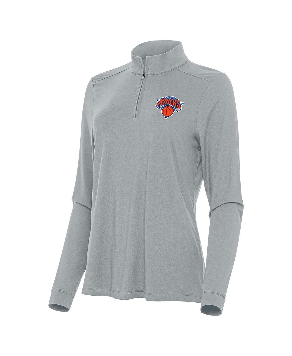 Женское серое свитшот Antigua New York Knicks Intent Quarter-Zip
