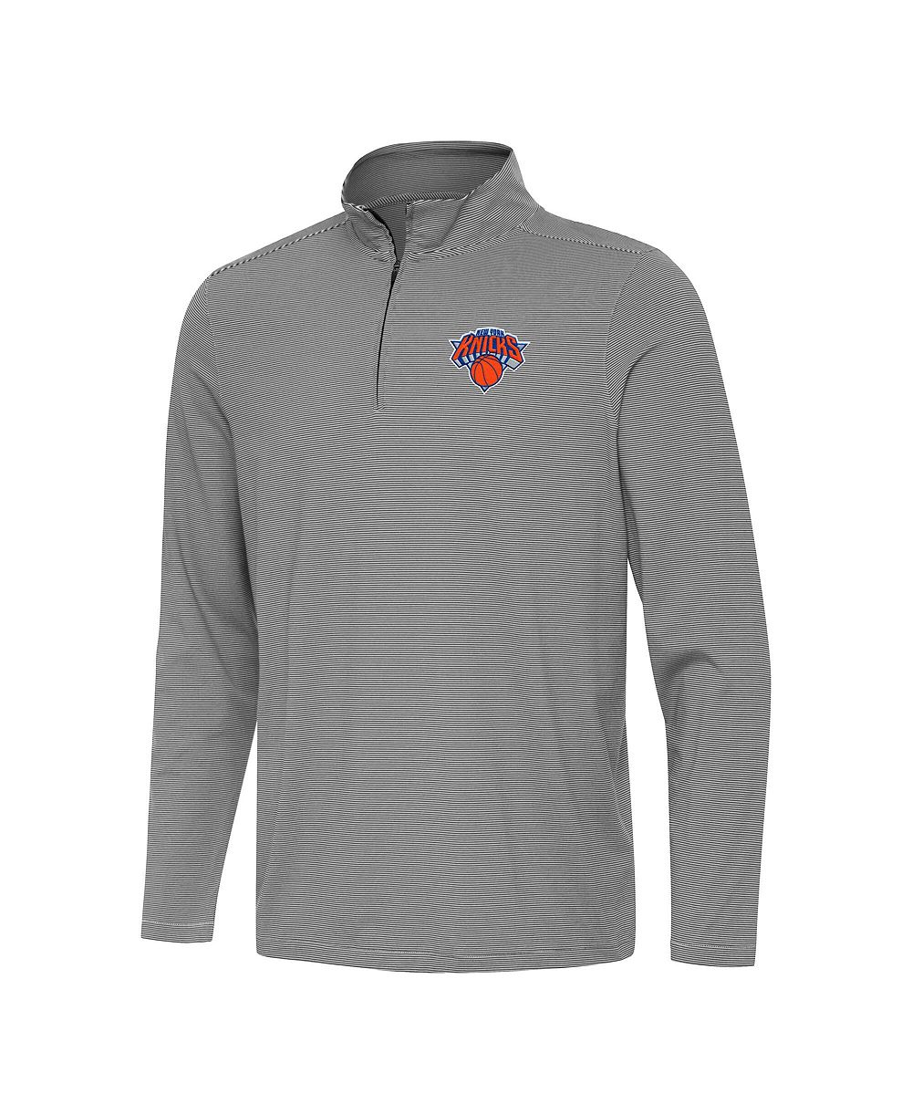 Мужская рубашка Antigua Black New York Knicks Twine Quarter-Zip