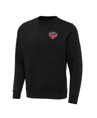 Мужская свитшот Antigua Black New York Knicks Big & Tall Victory Crew Neck Pullover